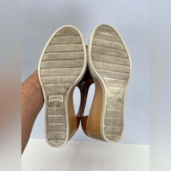 CAMPER Tan LIMI T Strap wedge sandal size  37/7US - Picture 8 of 8